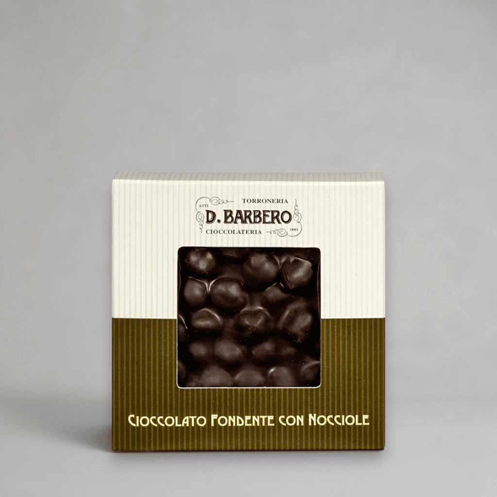 Barbero Cioccolato Fondente con Nocciole - Zartbitterschokolade Piemonteser Haselnüssen - OLIPASO - Süsses