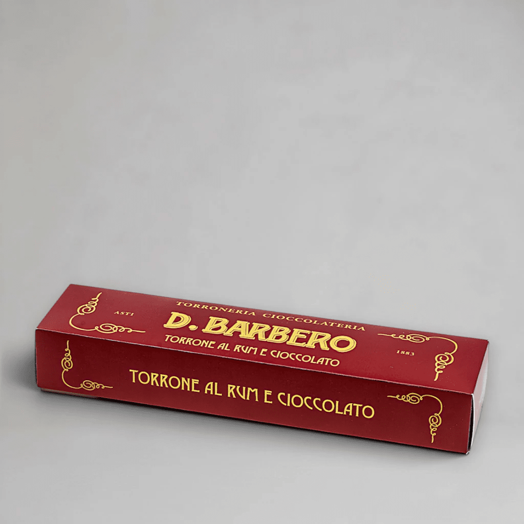 Barbero Torrone al Rum e Cioccolato 270 g – Haselnuss-Nougat mit Rum-Rosinen-Crème in dunkler Schokolade - OLIPASO - Süsses