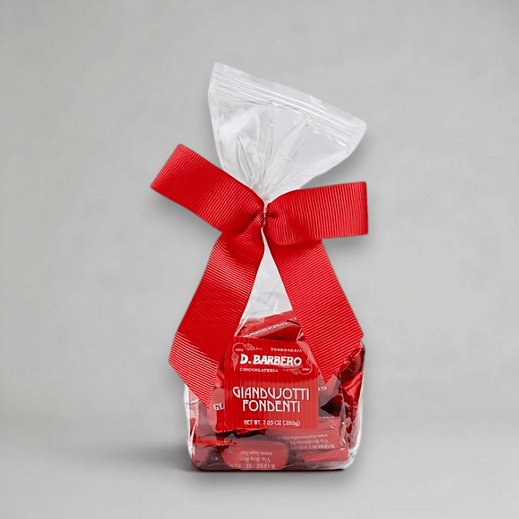 Barbero Giandujotti Fondenti 200 g – einzeln gewickelte dunkle Gianduja-Pralinen aus Asti im Beutel