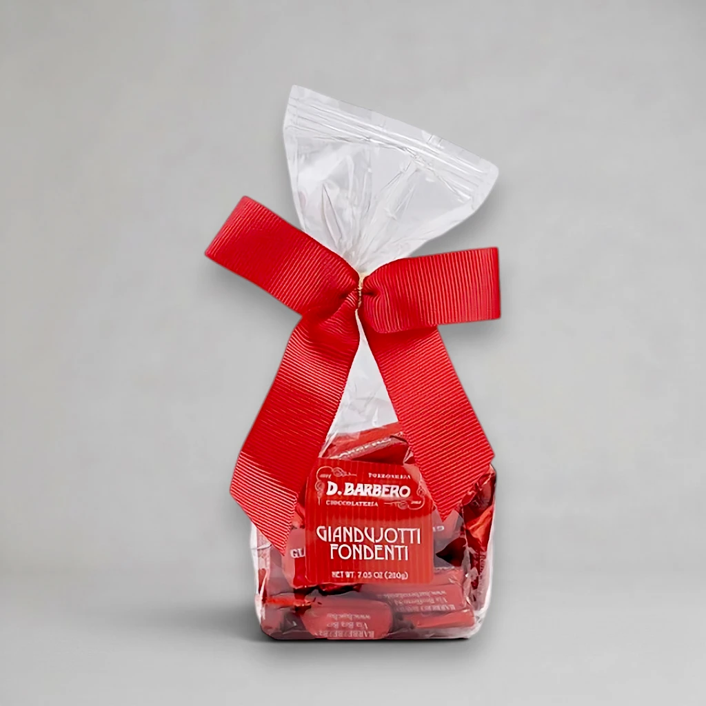 Barbero Giandujotti Fondenti 200 g – einzeln gewickelte dunkle Gianduja-Pralinen aus Asti im Beutel