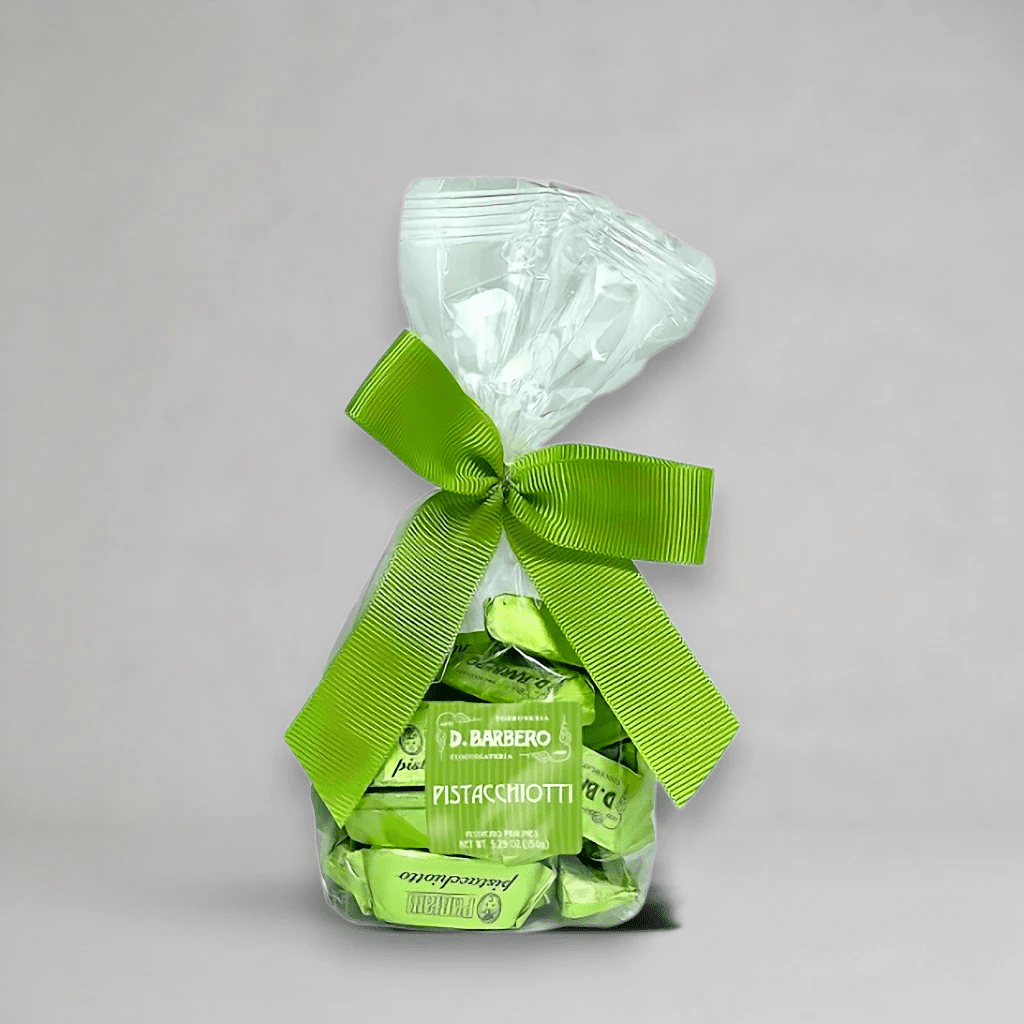 Barbero Pistacchiotti 150 g – einzeln gewickelte Giandujotti mit sizilianischer Pistazie im Beutel