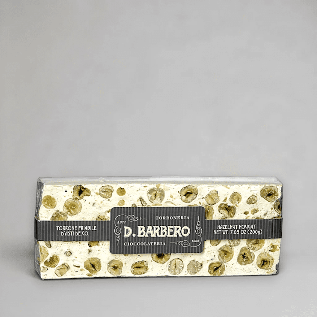 Barbero Torrone friabile con Nocciola 200 g – knuspriger Haselnuss-Nougat-Riegel aus Asti