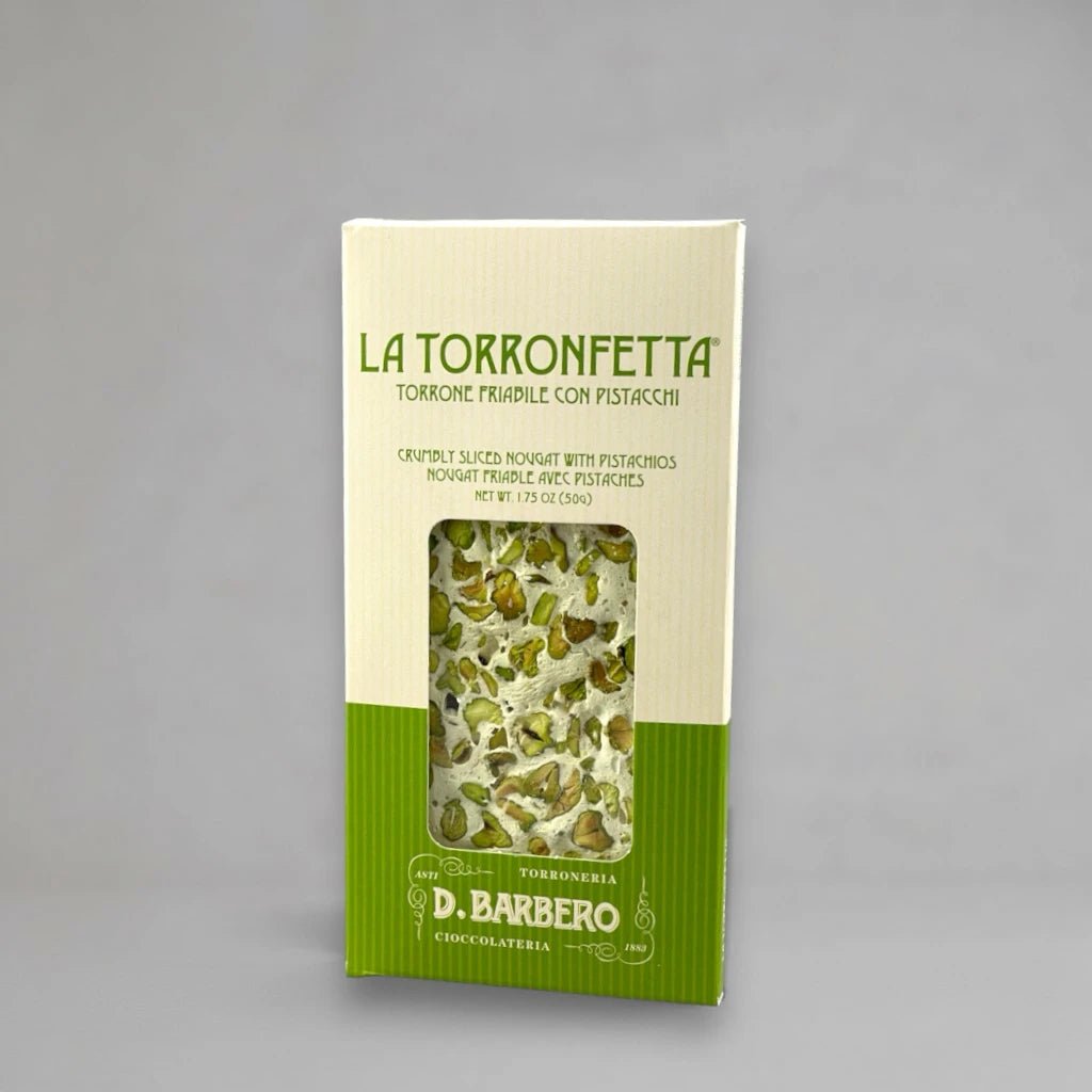 Barbero Torronfetta con Pistacchio 50 g – knusprige Nougat-Scheibe mit Pistazien - OLIPASO - Süsses