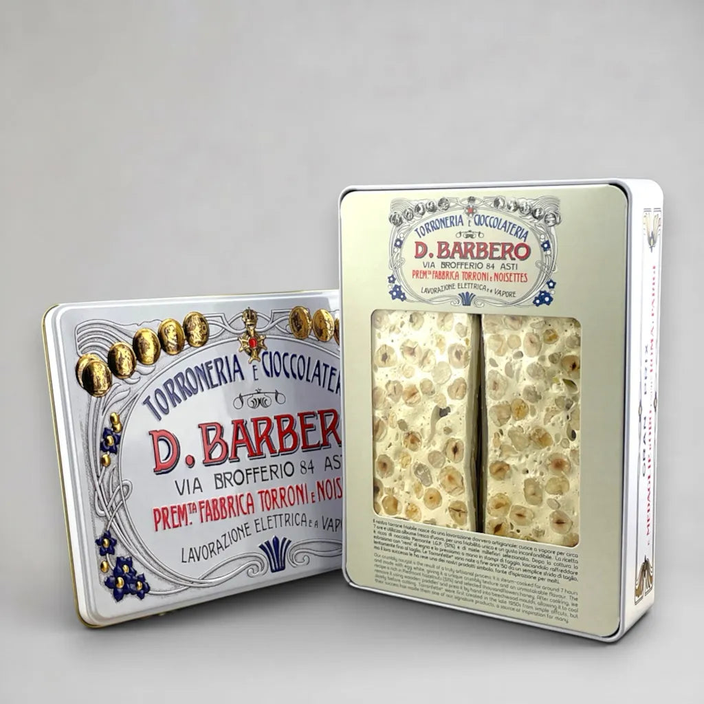 Barbero Torronfette alla Nocciola, 300 g Metalldose – knusprige Torrone-Scheiben - OLIPASO - Süsses
