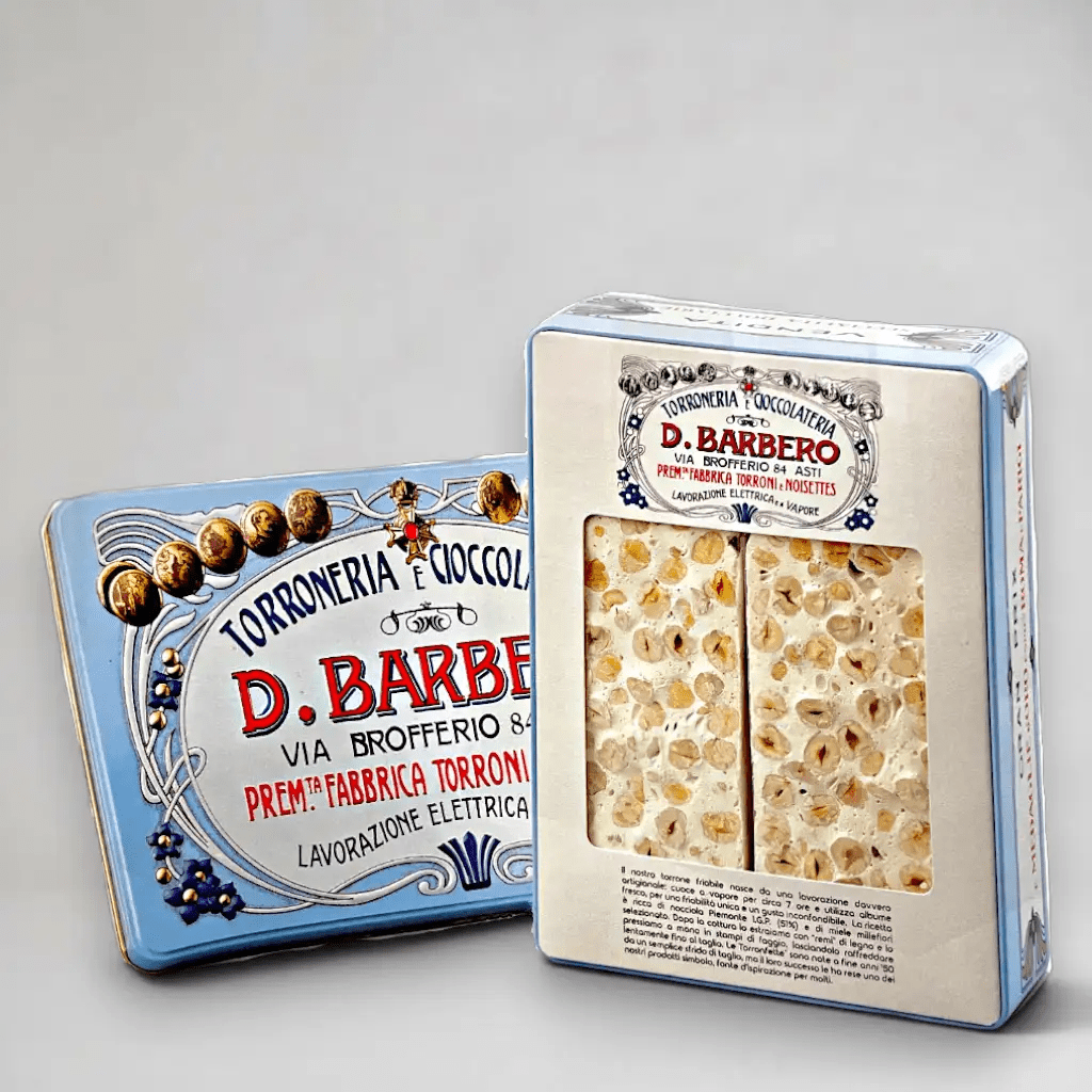 Barbero Torronfette alla Nocciola, 300 g Metalldose – knusprige Torrone-Scheiben - OLIPASO - Süsses