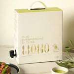Francesco Cillo Bag in Box mit 5 Litern Mono Coratina Olivenöl mit Bruschetta und Olivenzweig