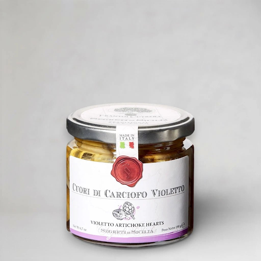Cuori di Carciofo violetto - violette Artischockenherzen in Olivenöl - OLIPASO - Antipasti