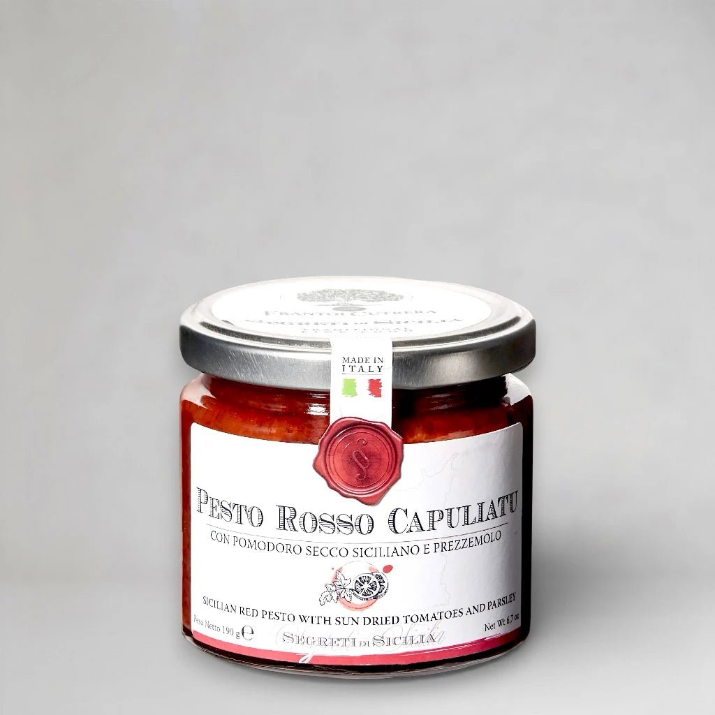 Pesto Rosso Capuliatu - mit getrockneten Tomaten und Petersilie - OLIPASO - Pesto & Crema