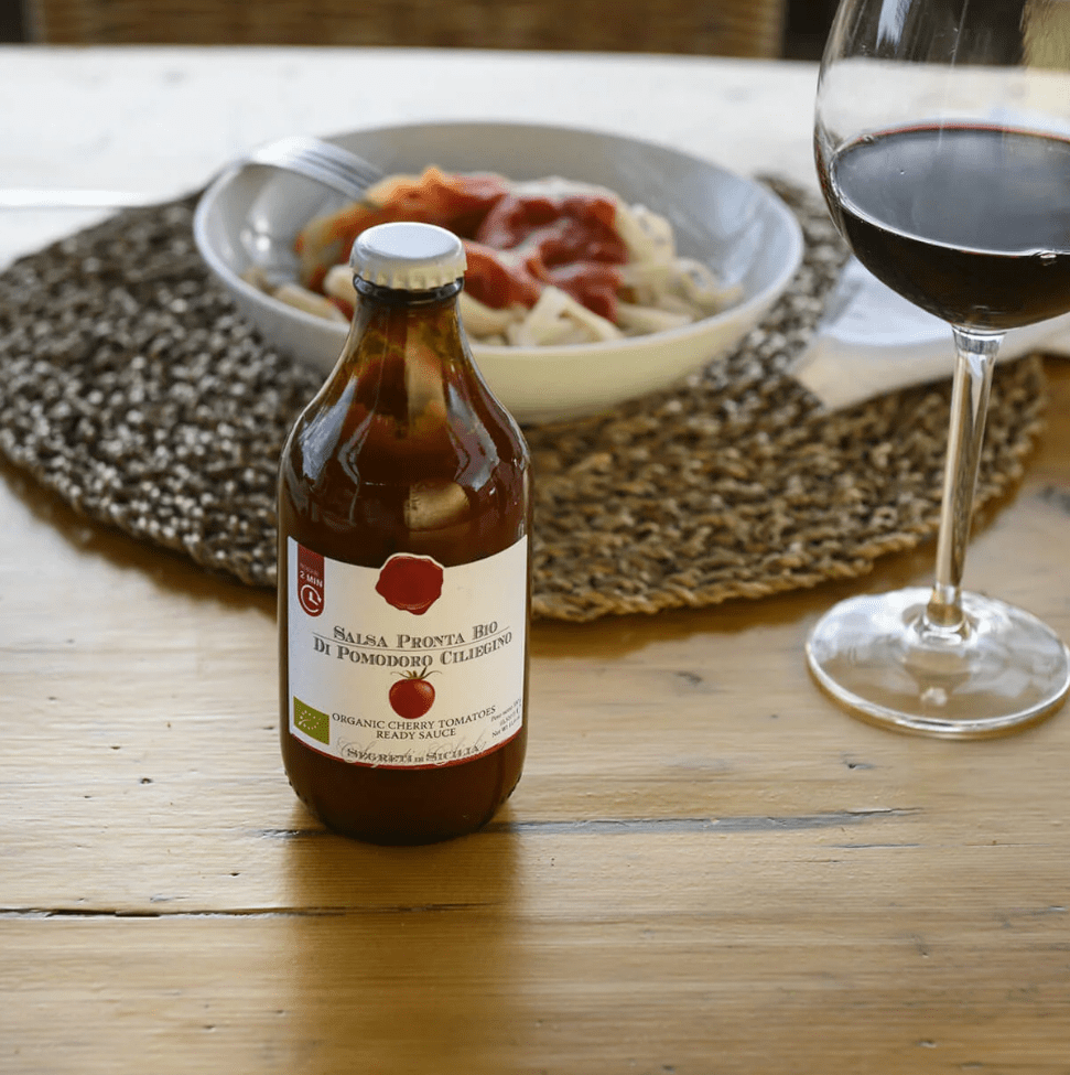 Salsa di Pomodori di Ciliegino Bio - Kirschtomatensoße - angerichtet