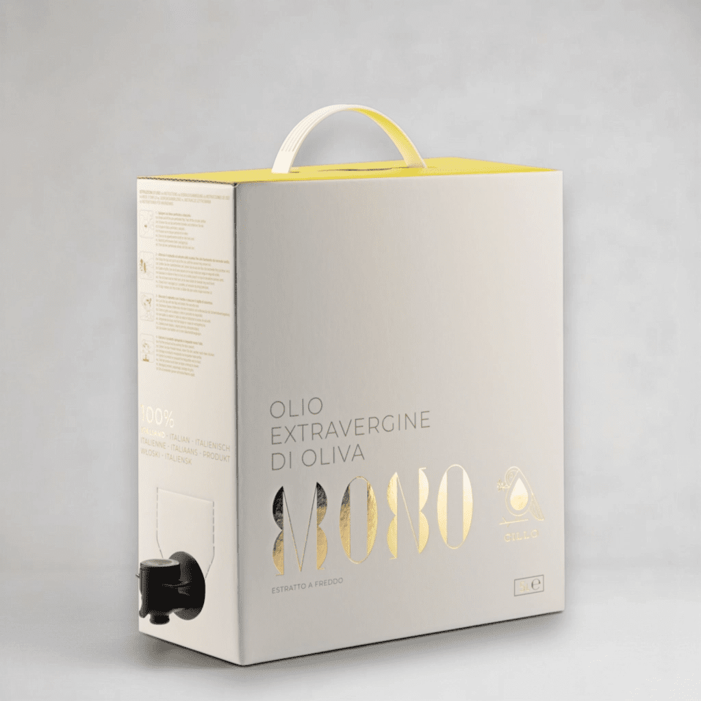 Francesco Cillo Bag in Box mit 5 Litern Mono Coratina Olivenöl aus der Basilikata