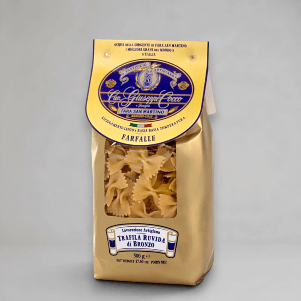 Farfalle N.36 von Cav. Giuseppe Cocco – bronzegezogene Schmetterlingsnudeln aus Hartweizengrieß, 500-g-Packung