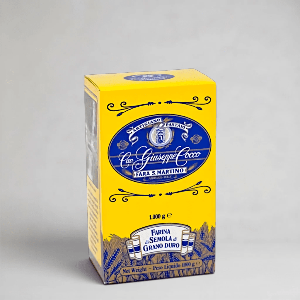 Farina di Semola N.120 von Cav. Giuseppe Cocco – zweifach gemahlener Hartweizengrieß aus Fara San Martino, 1-kg-Packung