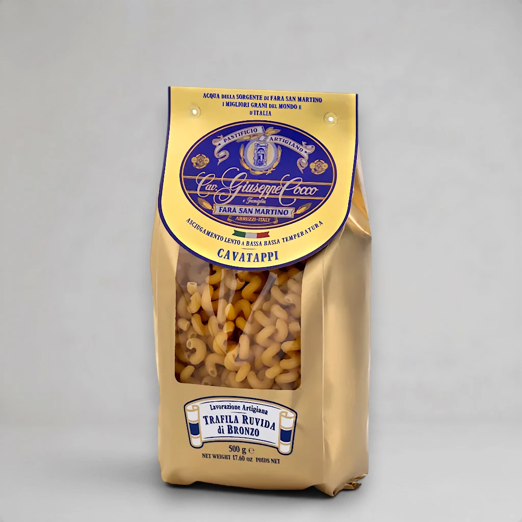 Cavatappi N.102 von Cav. Giuseppe Cocco – gedrehte Bronze-Röhrennudeln aus Hartweizengrieß, 500-g-Packung