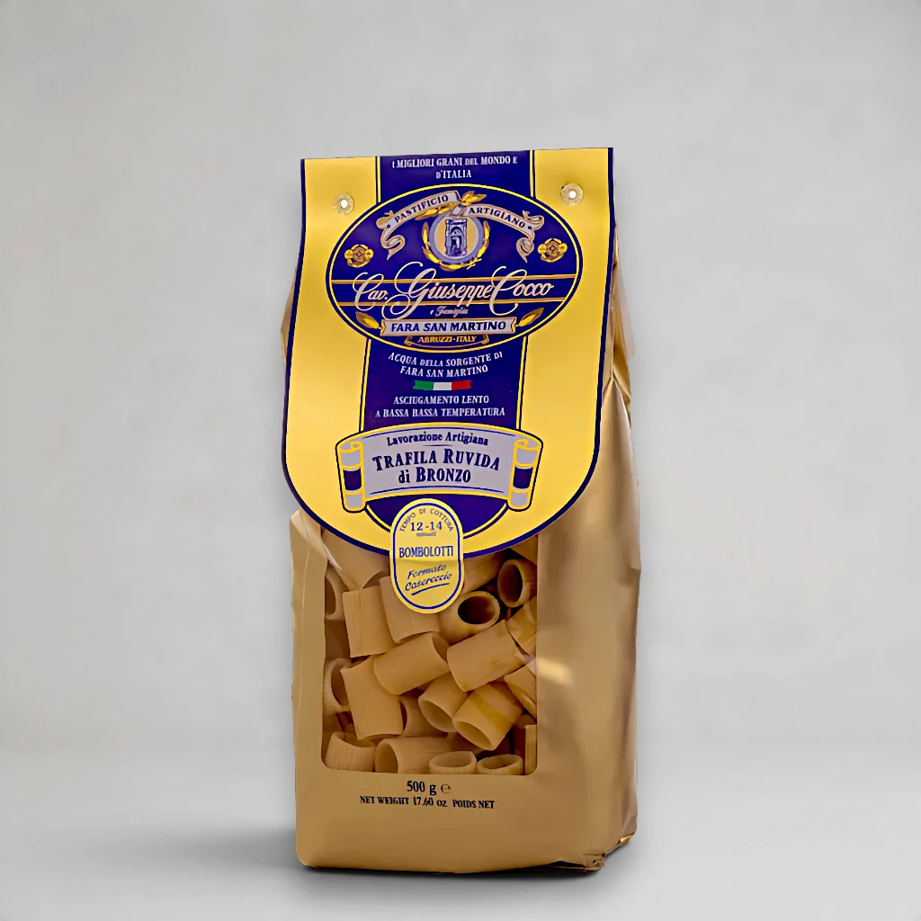 Bombolotti N.110 von Cav. Giuseppe Cocco – kurze Bronze-Röhrennudeln aus Hartweizengrieß, 500-g-Packung