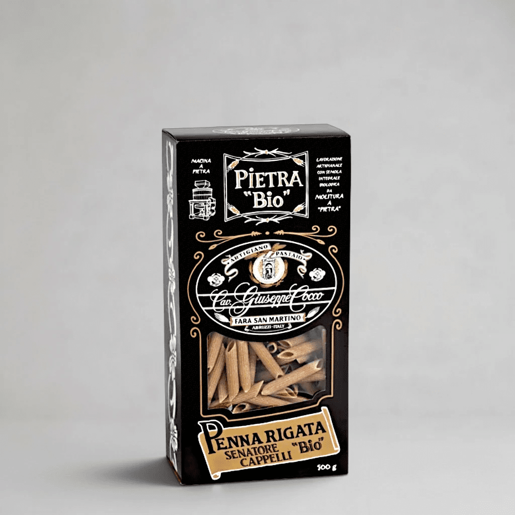 Penna Rigata N.175 Senatore Cappelli Bio von Cav. Giuseppe Cocco – gerillte Vollkorn-Penne aus steingemahlenem Hartweizen, 500-g-Packung
