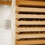 Holzgestelle zur Trocknung der Pasta im Pastificio Mancini