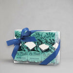 La Perla di Torino Geschenkbox mit Schleife und drei Tartufi Pistacchio