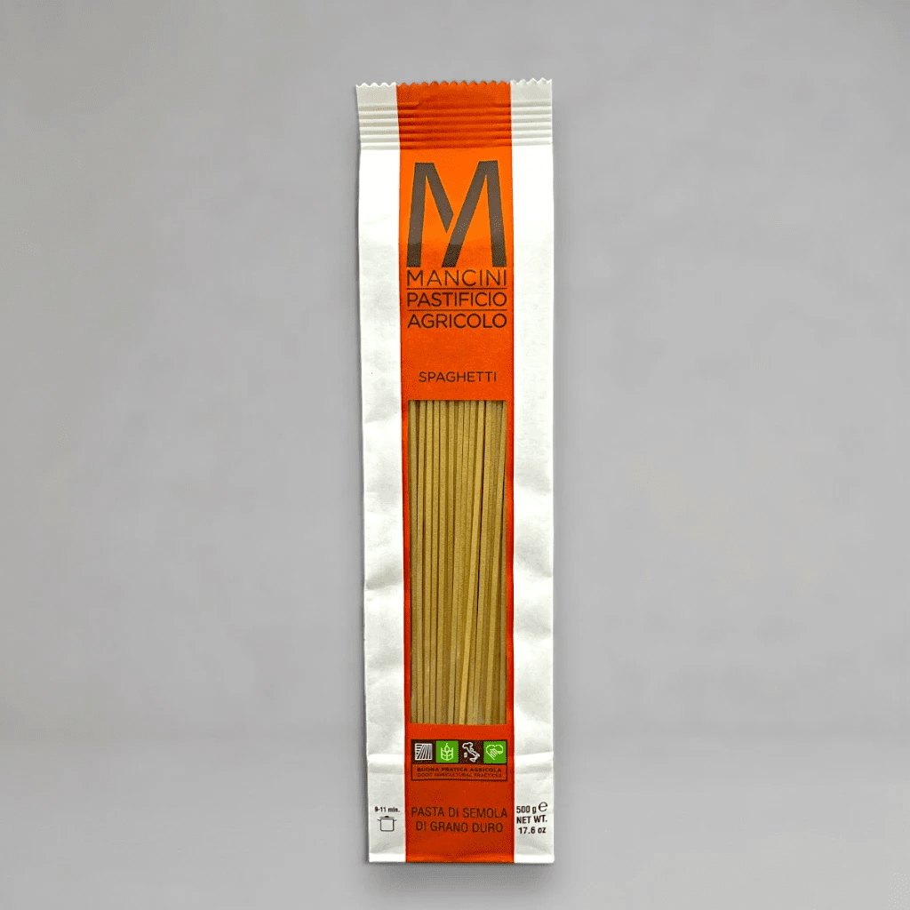 Mancini Spaghetti 500 g – Pasta aus Hartweizen aus Eigenanbau in den Marken