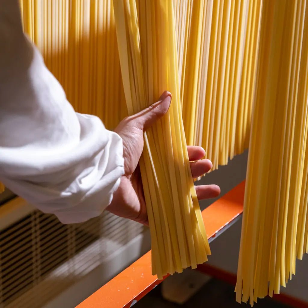 Mancini Pasta Stränge bei der Produktion