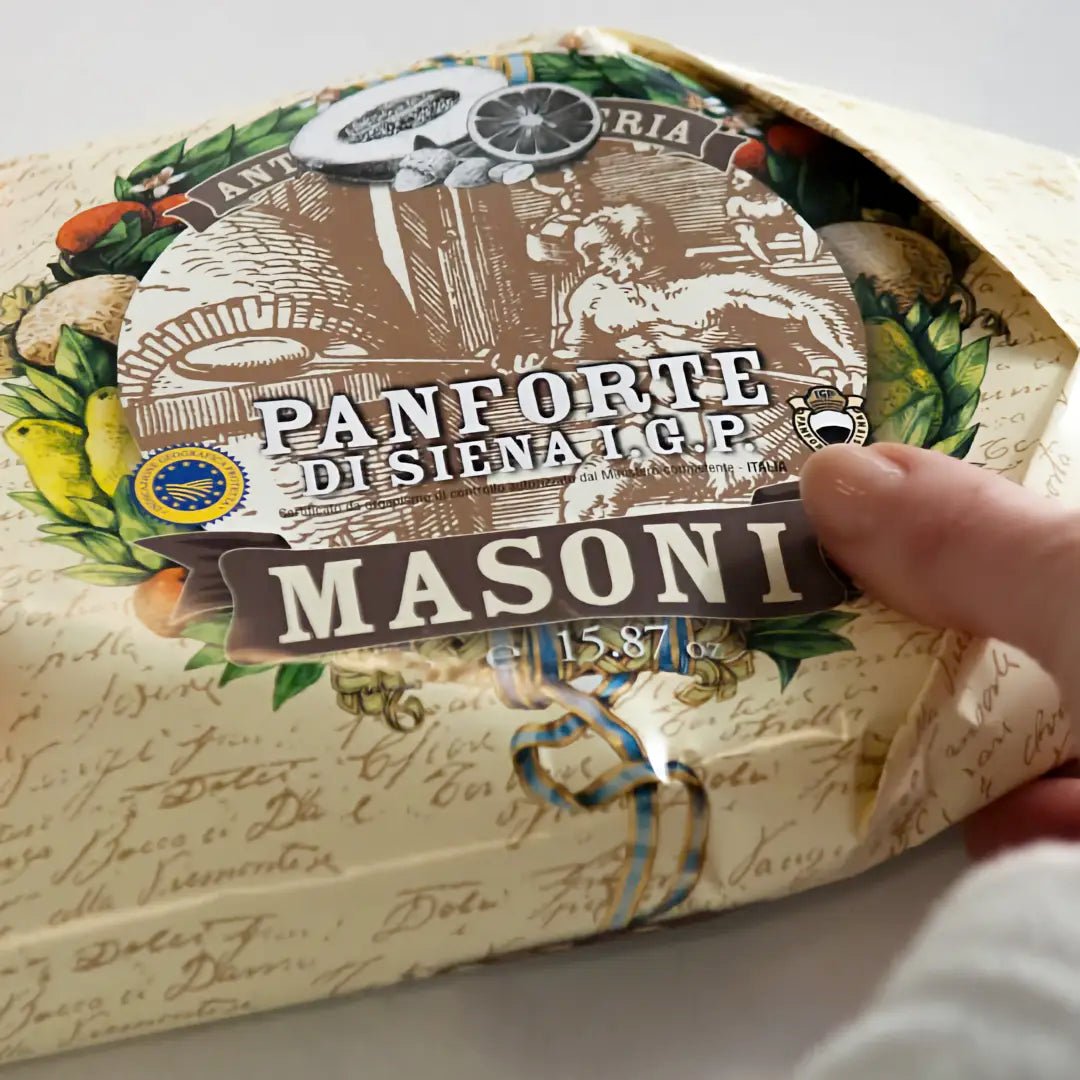 Masoni Panforte di Siena IGP Margherita mit Puderzucker, Laib in Papierverpackung - OLIPASO