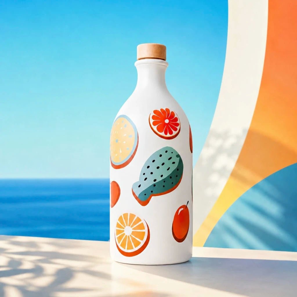 Frantoio Murgalia Keramikflasche Coolors Weiss - OLIPASO