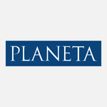 Blaues Planeta-Logo-mit grauem Hintergrund | OLIPASO