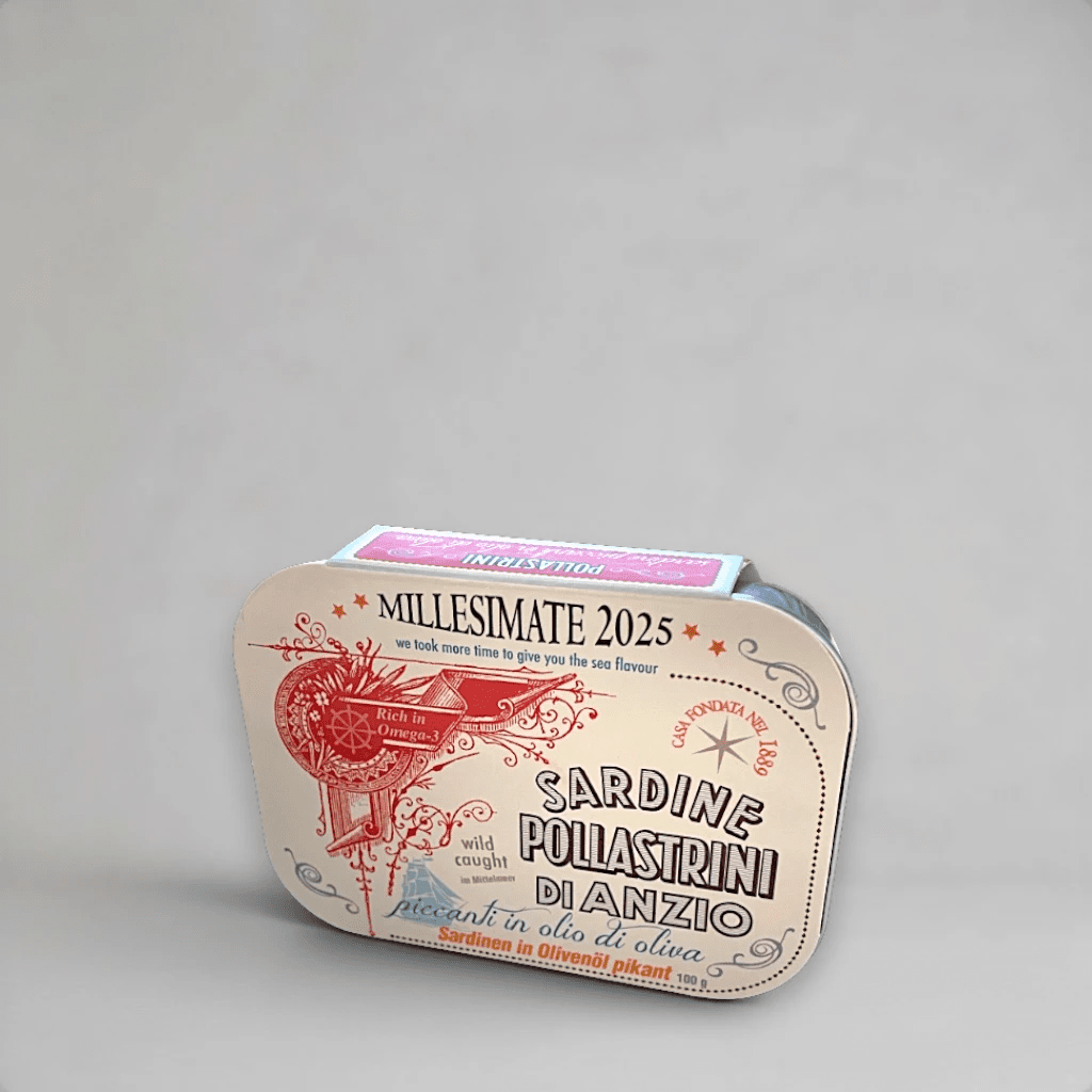 Millesimate 2025 piccanti - Jahrgangssardinen mit Peperoncino in Olivenöl - OLIPASO - Fischkonserven