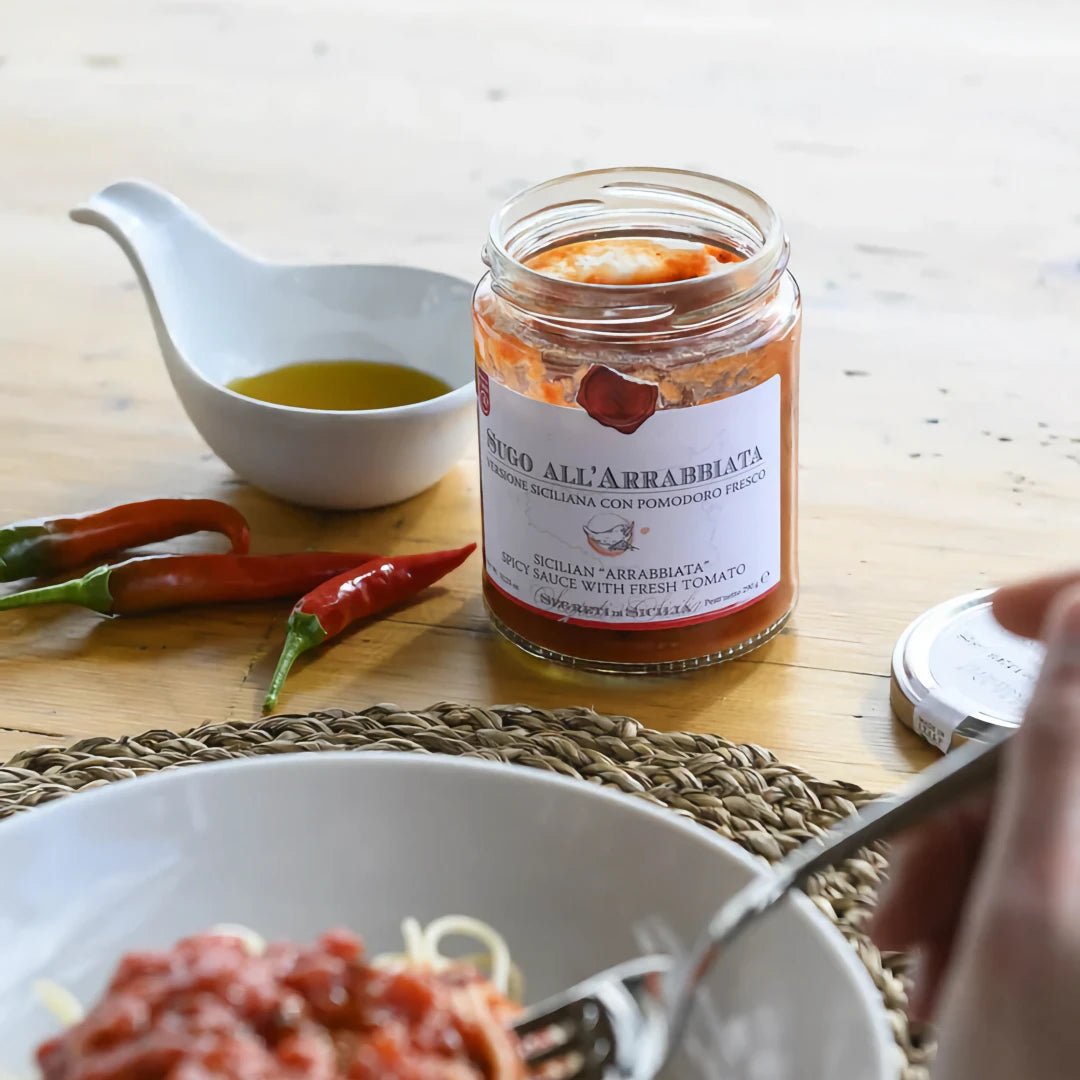 Sugo all'Arrabbiata von Frantoi Cutrera, angerichtet