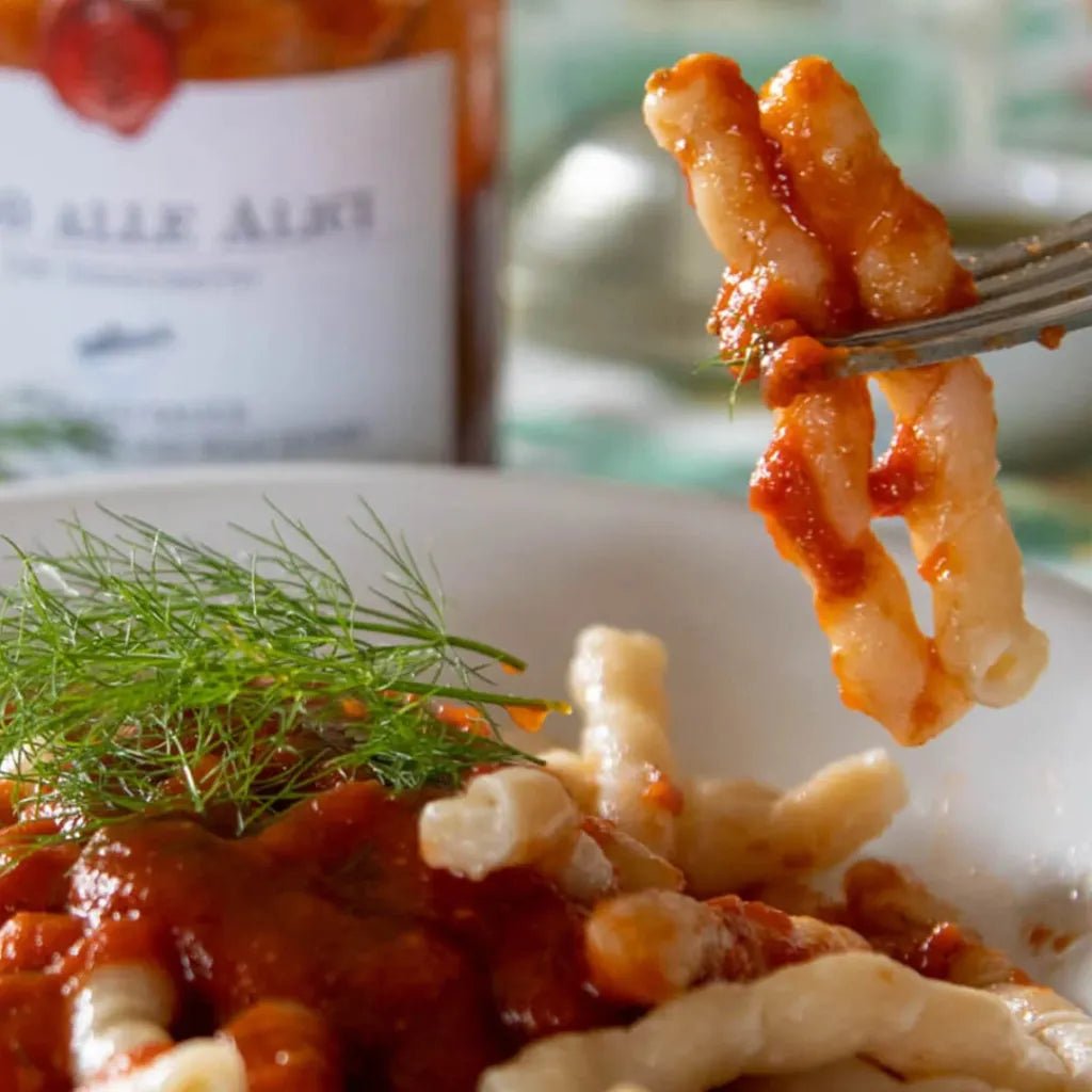Sugo alle Alice con Finocchettio - Tomatensoße mit Sardellen und wildem Fenchel - OLIPASO - Sugo