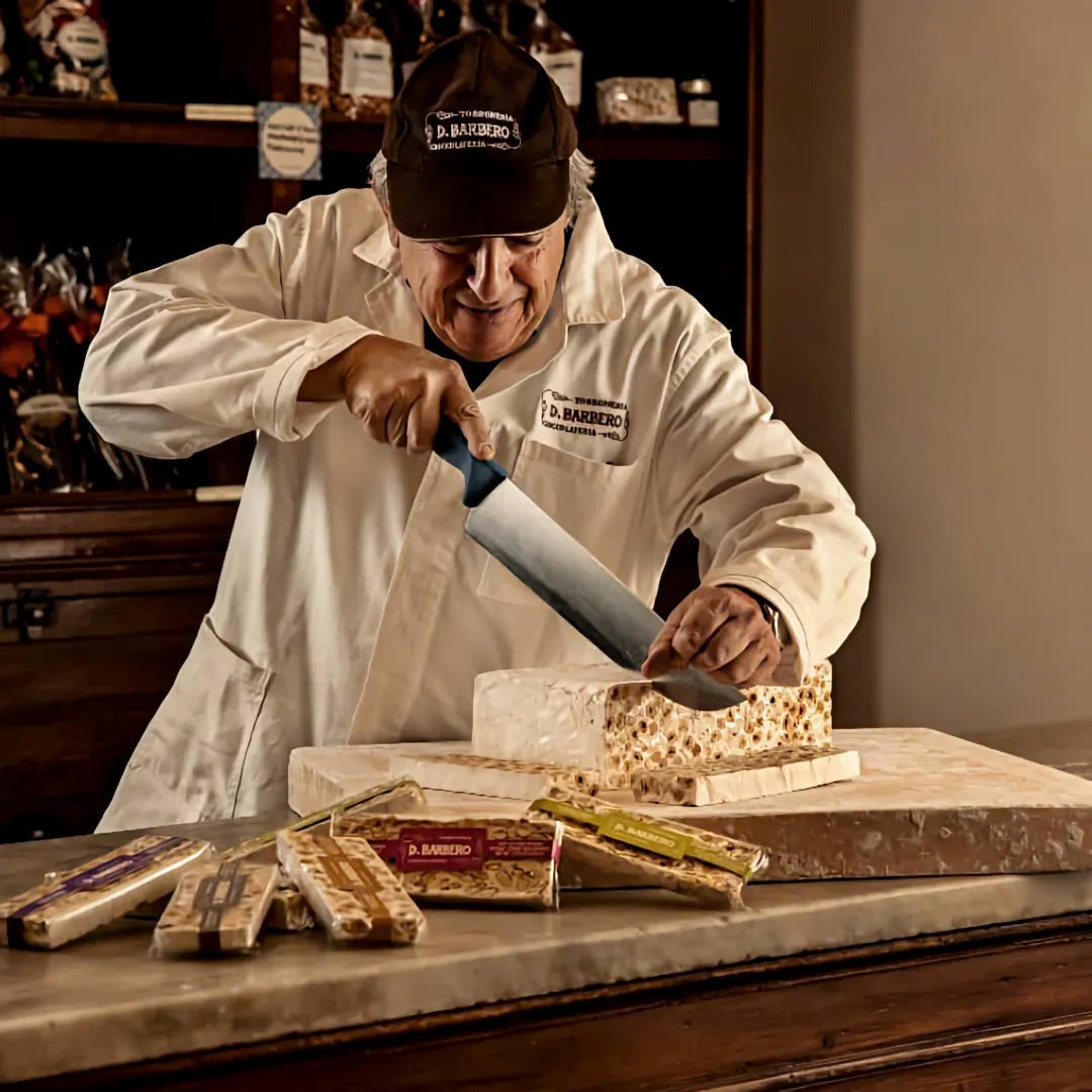 Barbero Torrone morbido con Mandorle 200 g – weiches Mandel-Nougat mit kandierter Zitrone - OLIPASO - Süsses