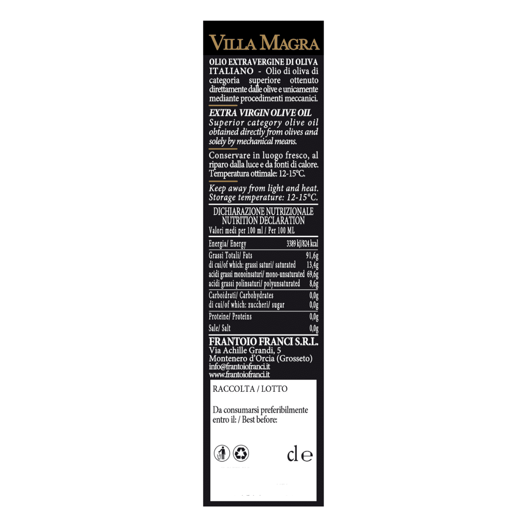 Villa Magra Olio Extra Vergine di Oliva 2025 - OLIPASO - Olivenöl