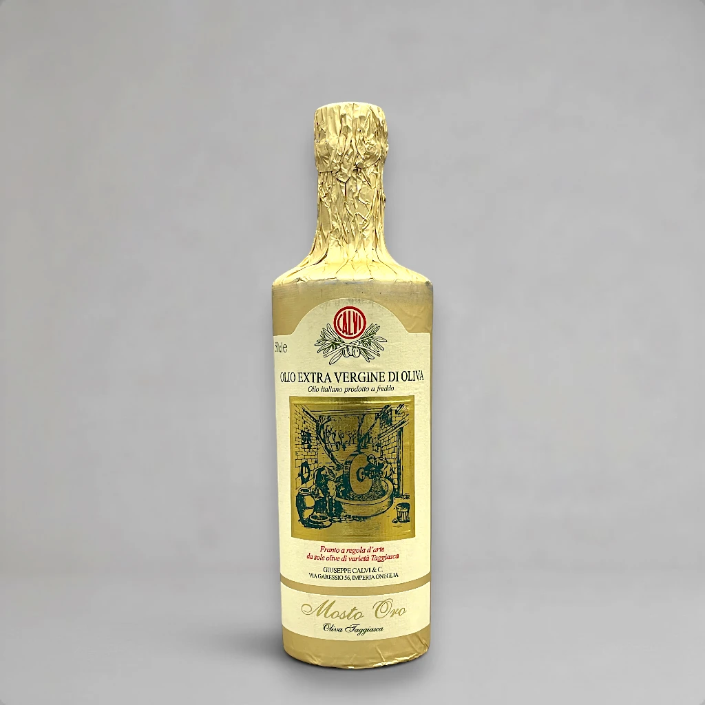 Olio Calvi Mosto Oro Natives Olivenöl extra 500 ml in goldener Schutzfolie